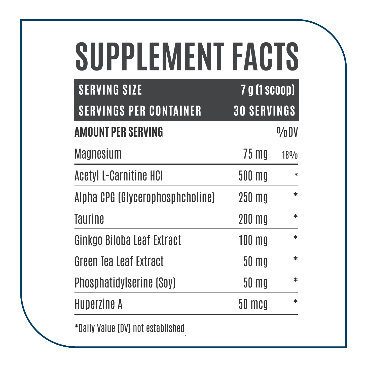 Focus Support Supplement Facts